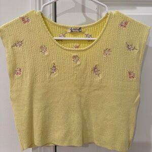 FREE PEOPLE CROPPED RIB-KNIT TOP (SIZE MEDIUM)